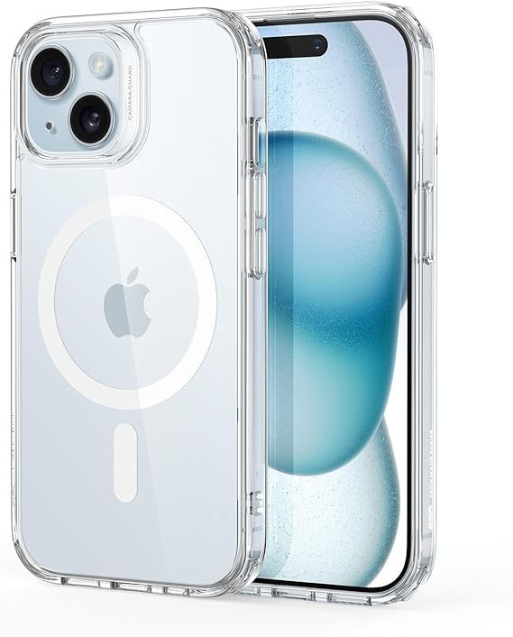Transparent Magnetic Case for iPhone 15 Shockproof, Hard PC - Shop N Save