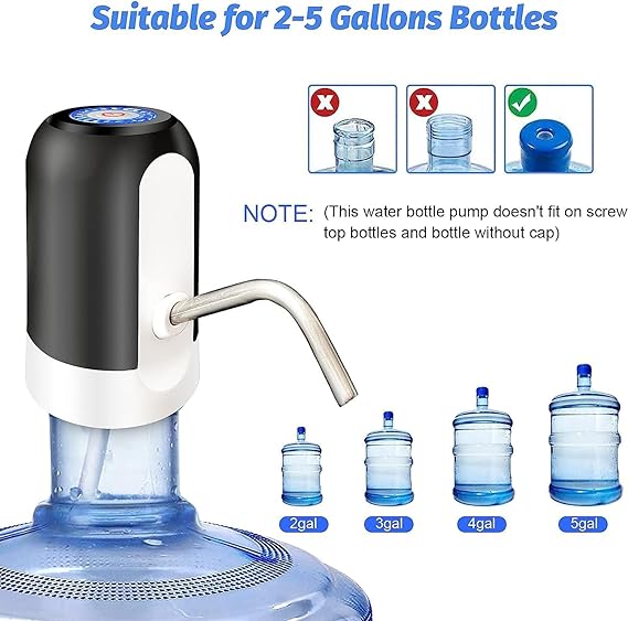 Portable Electric Water Pump for 5-Gallon Jugs - USB Charging - Shop N Save