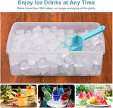 Wresetly Ice Cube Tray Easy Release Trays Spill Proof Container Scoop Blue