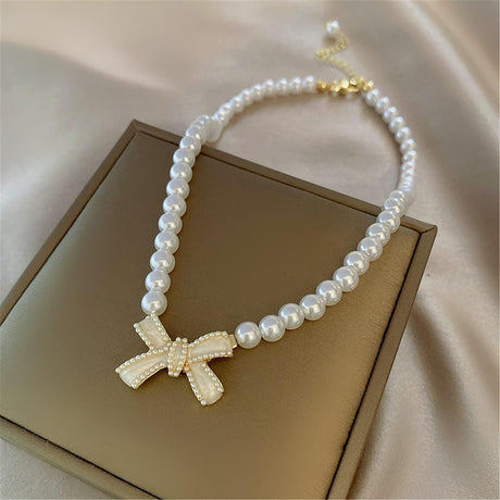 Dearanswer Pearls Bow Choker: Elegant Bow Pendant, Gift for Her - Shop N Save