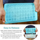 Wresetly Ice Cube Tray Easy Release Trays Spill Proof Container Scoop Blue