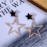 Silver Star Dangle Earrings: Rhinestone CZ Charm for Wedding &amp; Birthdays - Shop N Save