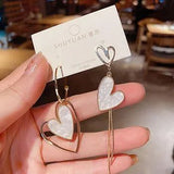 XYBJ Asymmetric Love Earrings: Tassel Heart Statement for Women - Shop N Save