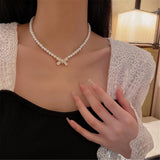 Dearanswer Pearls Bow Choker: Elegant Bow Pendant, Gift for Her - Shop N Save