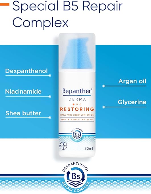 Bepanthen® DERMA Restoring Daily Face Cream with SPF 25, 50 ml pump bottle - Shop N Save