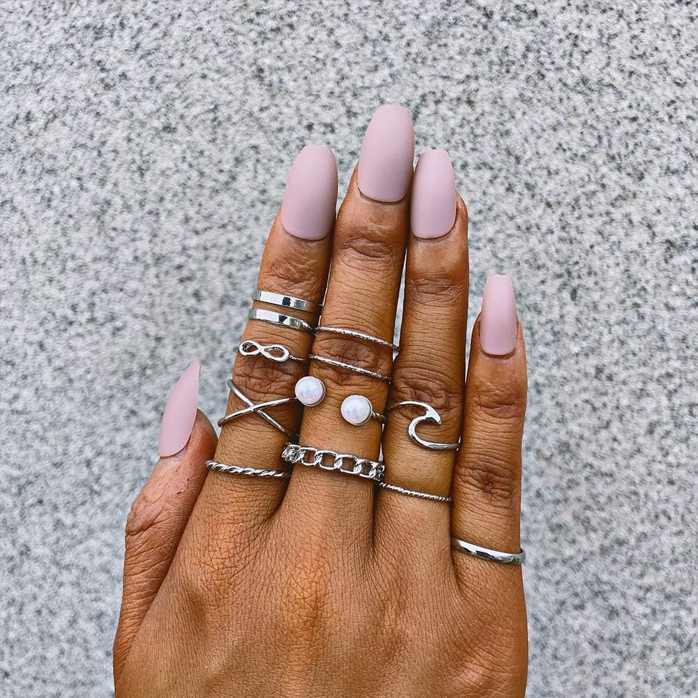 Bohemian Silver Stackable Rings: Vintage Comfort Fit for Women - Shop N Save
