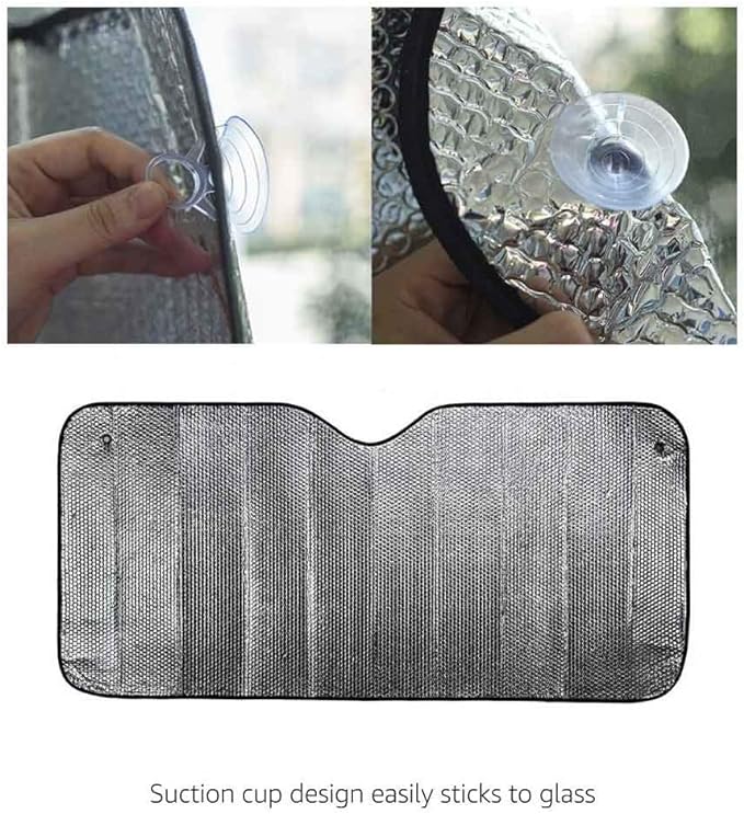 UV Reflecting Foldable Front Windshield Sun Shade - 130x60 CM
