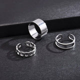 Hip Hop Conjoined Chain Ring: Unisex Punk Jewelry Trend - Shop N Save