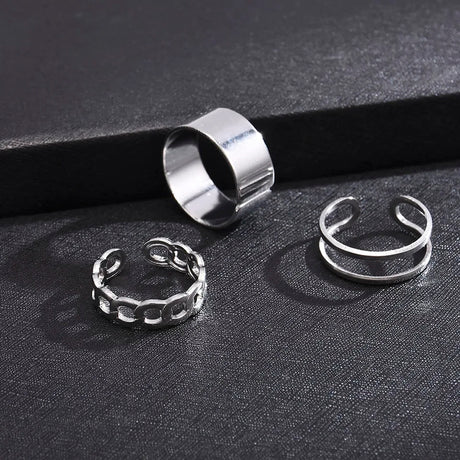 Hip Hop Conjoined Chain Ring: Unisex Punk Jewelry Trend - Shop N Save