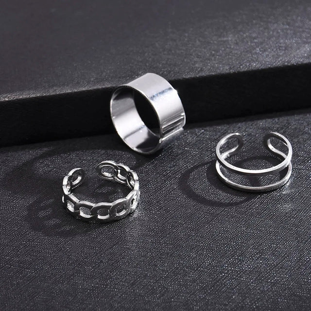 Hip Hop Conjoined Chain Ring: Unisex Punk Jewelry Trend - Shop N Save