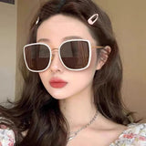Vintage Square Sunglasses: Oversized Retro, Luxury Shades, UV400 - Shop N Save