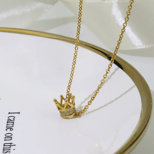 Golden Crown Pendant: Elegant Women's Jewelry Gift - Shop N Save