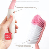 2 In 1 High Quality Hand Broom With Dustpan Set Light Pink - Shop N Save