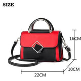Ladies Fashion Stitching Color Handbag - Black Red - Shop N Save
