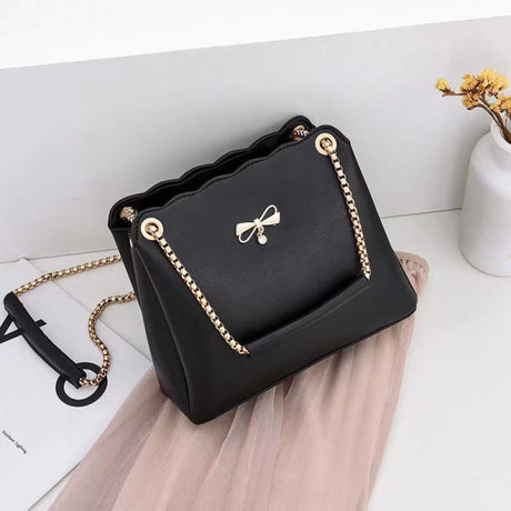Black Chain Shoulder Bag Large Capacity and Casual Style for Girls - Shop N Save