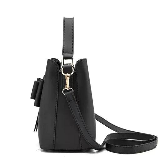 Ladies Simple Bow Decoration Handbag - White - Shop N Save