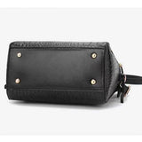 Ladies Fashion Crocodile Pattern Handbag - Wine Red - Shop N Save