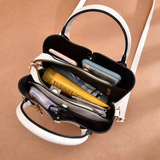 Elegant Butterfly Tassel Black Ladies Handbag Casual Style Multiple Compartments Synthetic Leather Exterior &amp; Interior Double Handle - Shop N Save