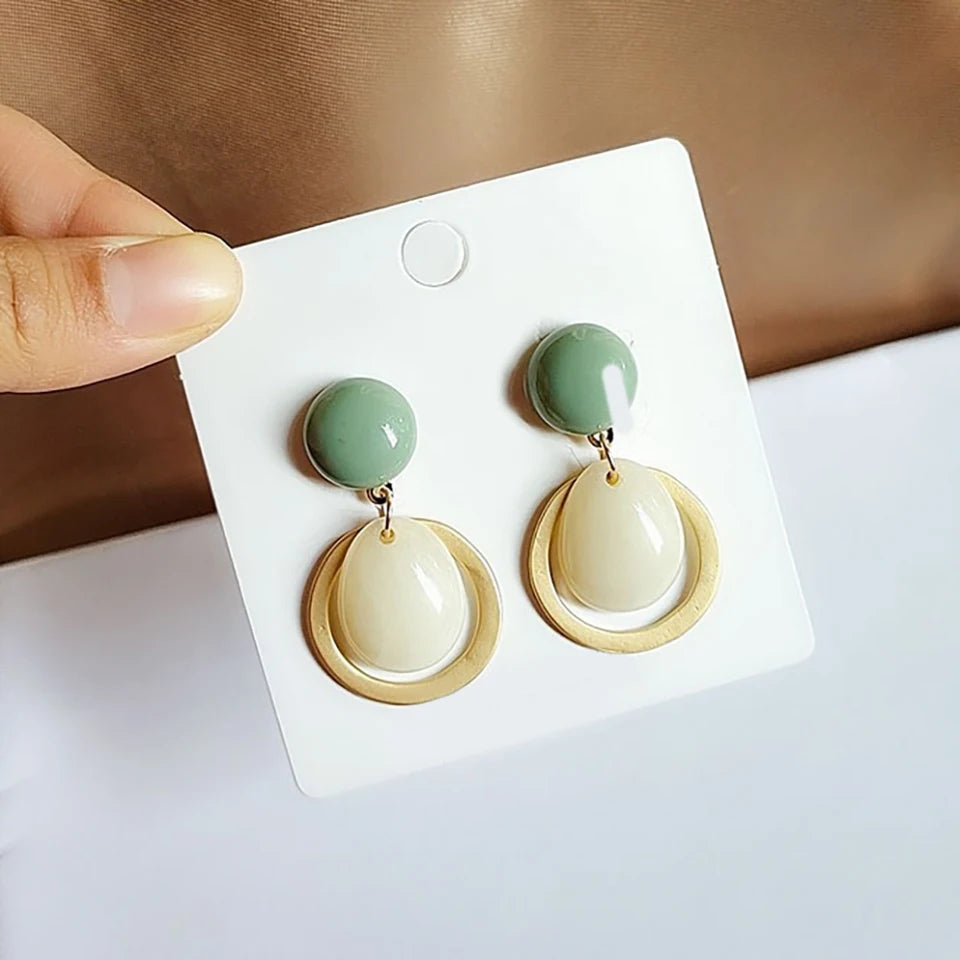 AENSOA 2023 Earrings: Korean Geometric, Candy Colors for Women - Shop N Save
