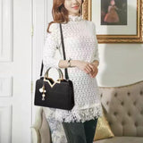 Black Geometric Handbag: Stylish, Trendy, Versatile, Office Fashion Charm - Shop N Save