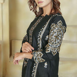 2 Piece Kurti Salwar Embroidery Set - Pure Cotton Collection Stylish Solid Color Light Weight Cotton Fabric Suit Top Bottom Salwar Kameez Indian Pakistani Embroidered Suit For Event Party Outdoor Dress - Black - Shop N Save