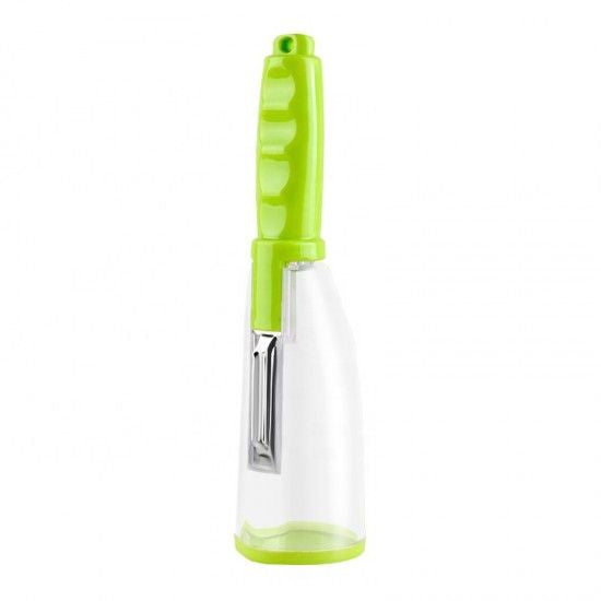 Multi Functional cutter With Storage Tube Peeler - green
