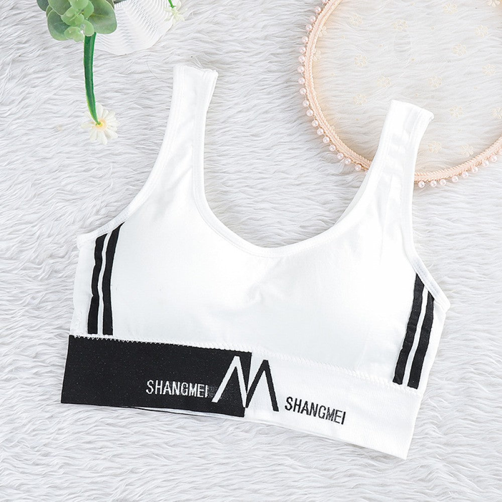 U-Shape Back Borders Sports Women Bra - White - Shop N Save