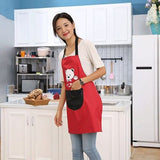Kitchen Waterproof And Oil Proof Cooking Bib Apron with Pocket (Red) - Shop N Save