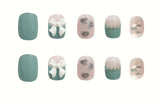 24Pcs Sky Blue Cloud Acrylic Nails: Short, Heart Decal Press-On - Shop N Save