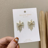 Women Jewelry Bow Patched Carved Ear Tops - Golden - Shop N Save