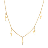 Stainless Steel Lightning Necklace - Gold Silver Multi-Accessory - Shop N Save