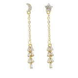 Asymmetrical Zircon &amp; Tassel Earrings: Simple Long Design - Shop N Save