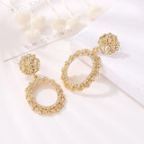 Punk Heavy Metal Geometric Gold Drop Earrings for Women - Shop N Save