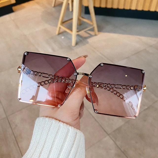 Vintage Square Sunglasses: Retro Glam, Luxury Shades, UV400 - Shop N Save