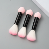 Make Up Brush Professional Two Head Nylon Makeup Brushes With Sponge - Pink