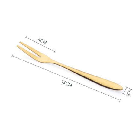 Luxury Stainless Steel Cake Dessert Mini Fork Golden - Shop N Save
