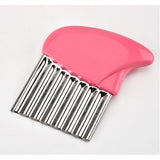 Stainless Steel Potato Carrot Wavy Cutter Slicer Chips Knife (Pink) - Shop N Save