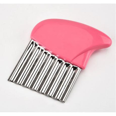 Stainless Steel Potato Carrot Wavy Cutter Slicer Chips Knife (Pink) - Shop N Save