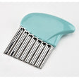 Stainless Steel Potato Carrot Wavy Cutter Slicer Chips Knife (Blue) - Shop N Save