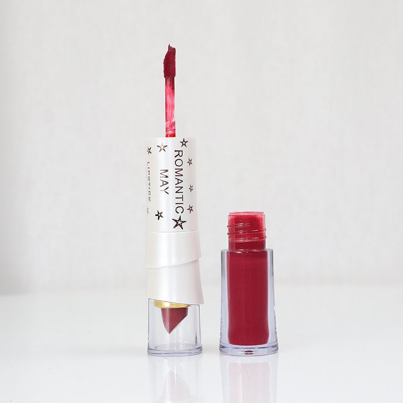 Romantic May 2 In 1 Lipstick And Lip Gloss Vitamin E Long Lasting - Dark Pink (9)