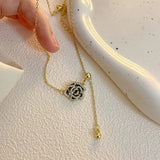 Micro Zircon Black Rose Necklace: Luxury Choker in Korean Style for Women - Shop N Save