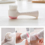 Double Sided Face Clean Wash Brush - White Pink - Shop N Save