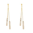 Zirconia Square Dangles: Elegant 2023, Gold-Plated Chain Earrings - Shop N Save