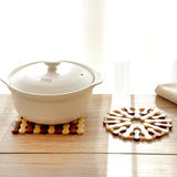3 Pcs Kitchen Durable Bamboo Insulation Pad Set - Beige - Shop N Save
