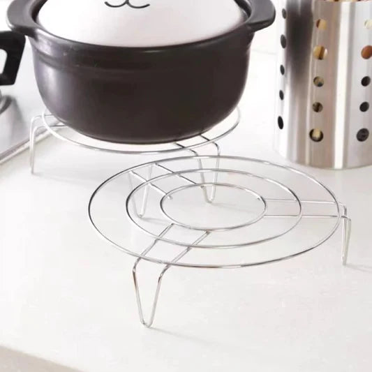 Multi Purpose Stainless Steel Hot Pan Rack - Silver - Shop N Save