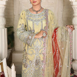 3 Piece Fancy Embroidery Dress - Stylish Light Weight Chiffon Organza Fabric Suit Indian Pakistani Fancy Embroidered Dress For Events Party Outdoor Dress - Green - Shop N Save