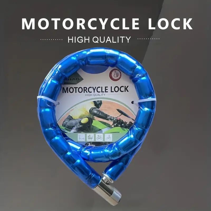Motorcycle security cable lock (Blue)  .