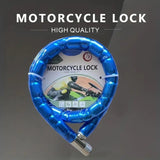 Motorcycle security cable lock (Blue)  .