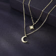 Sterling Golden Star Moon Choker: Layered Necklace for Women &amp; Teens - Shop N Save
