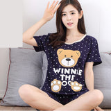 Baear Printed Pajamas Set For Women Sleepwear Homewear Nightwear Black